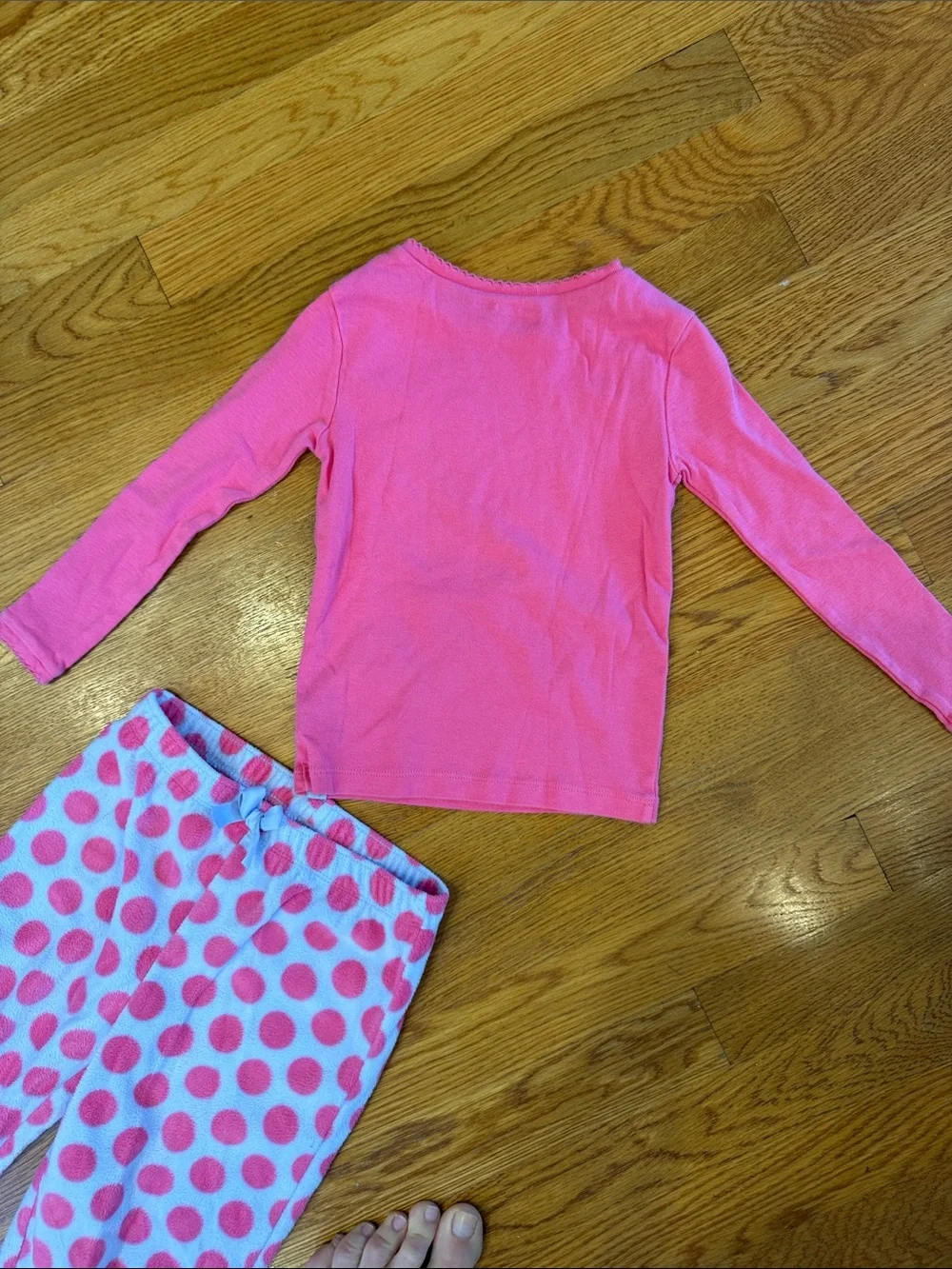 GAP Pink Long-Sleeve Fairy Top with Pink Polka Dot Pajama Pants